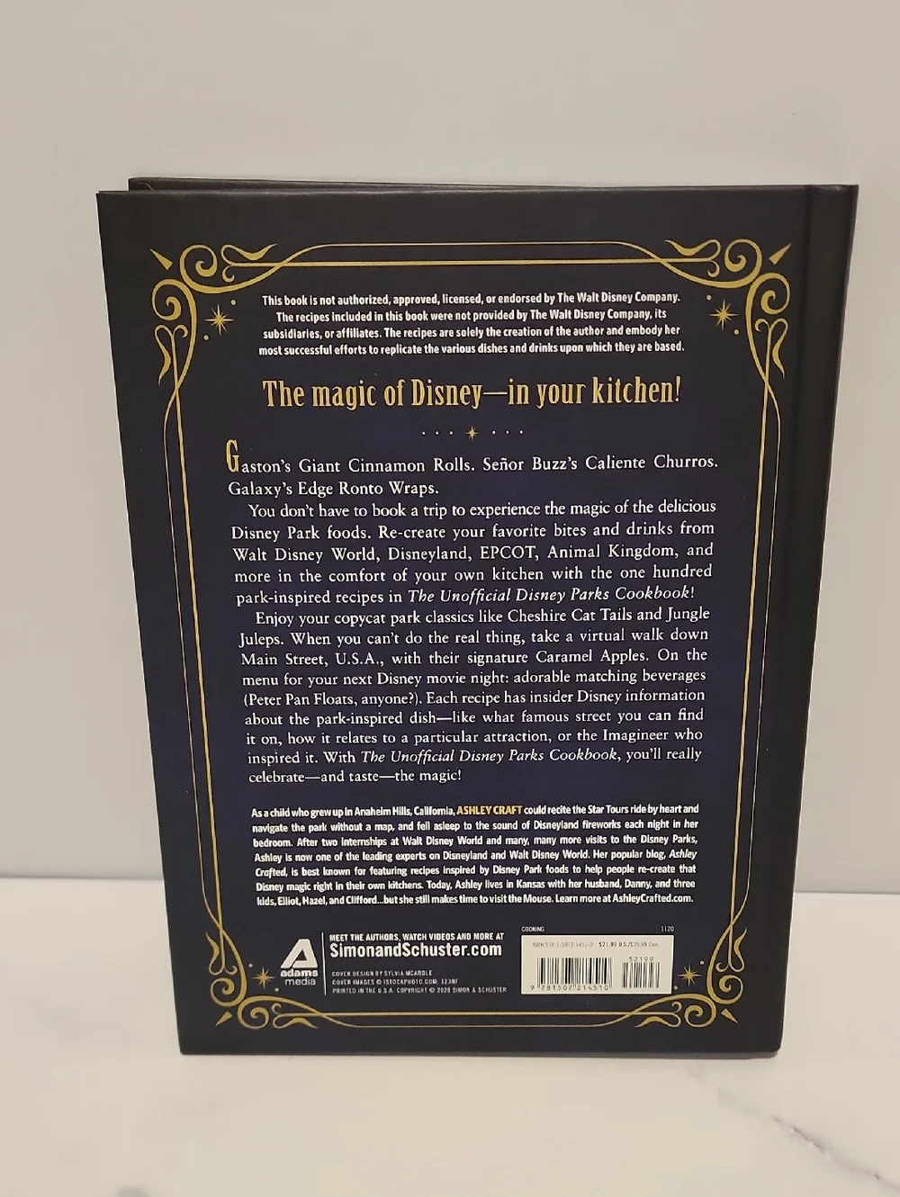 Ashley Craft The Unofficial Disney Parks Cookbook - Navy & Gold